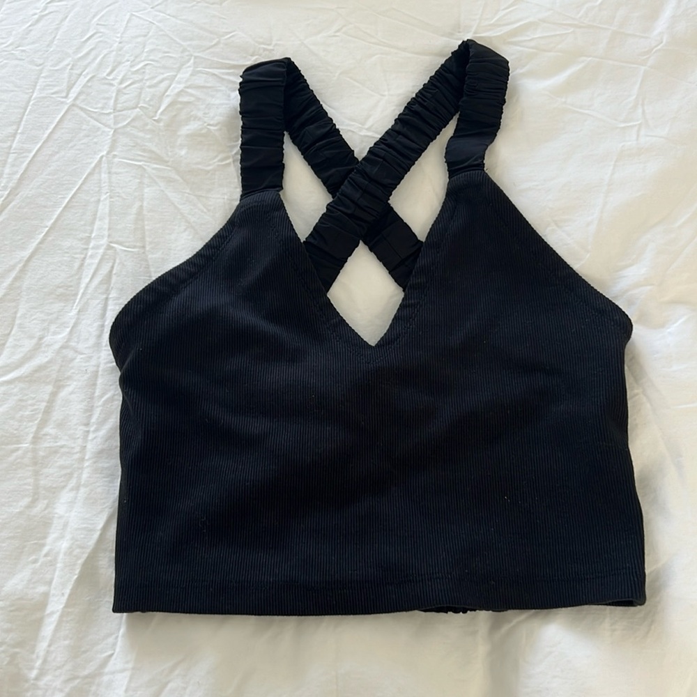 Anthropologie black cropped tank top; NWT